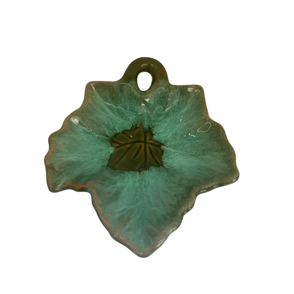 Studio Art Pottery Maple Leaf Trinket Dish Plate Signed McMaster 21 Canada